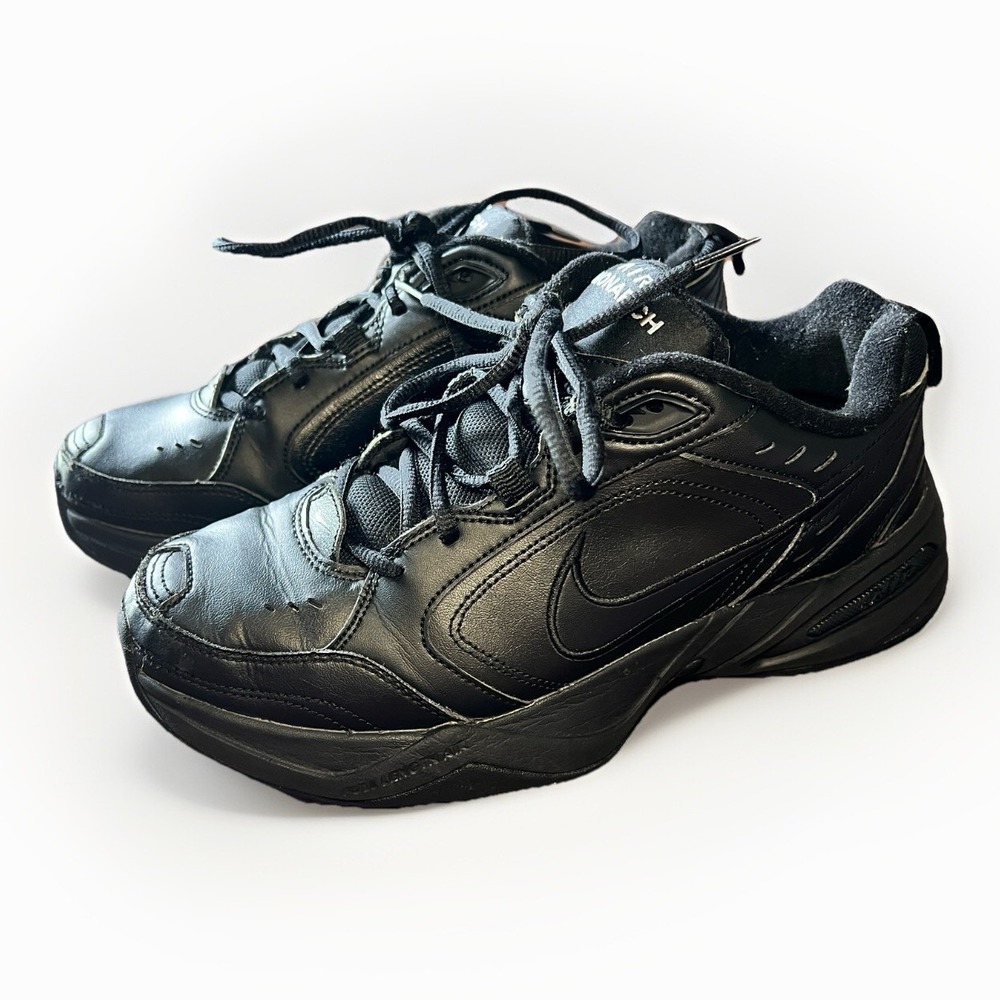 Nike Air Monarch IV Training Walking Shoes Sneakers Men Size 8.5 Black Lace Up